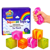 6-Pack Marble Squeeze Cubes 1.38inch - Slow Rise Stress Toy | 6-pack marble squeeze cubes 1.38in, slow rise rebound, stress relief fidget set for kids, non-toxic TPR, ASTM tested