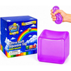 Clear Squeeze Cube 2inch Purple - Ice Touch Sensory Toy | Purple clear squeeze cube, ice touch sensation, stress relief fidget toy for kids and adults, non-toxic TPR, ASTM tested